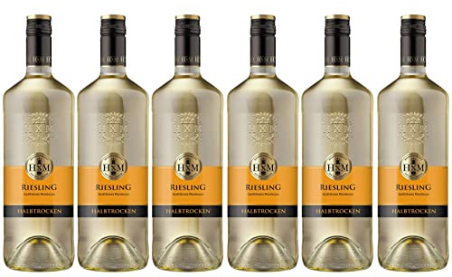 HXM - Weisswein, Riesling HalbTrocken Qualitätswein Rheinhessen (6 x 1 L)