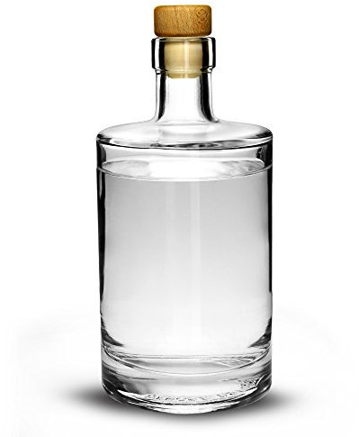 Galileo Flint Glass Bottle with Cork 17.6oz / 500ml - Glass Preserving Bottle for Making Home Made Sloe Gin