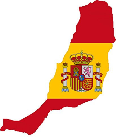 Werbetechnik Sotirios Papoutsis Auto Aufkleber FUERTEVENTURA Insel Spanien Sticker Konturgeschnitten (ca 11 cm)