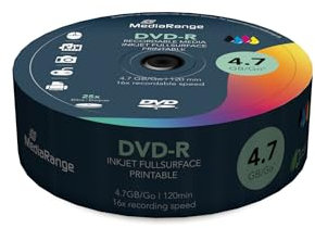 MediaRange MR407 DVD-R 4.7Gb|120Min, 16x Speed, 25 x DVD Registrabile
