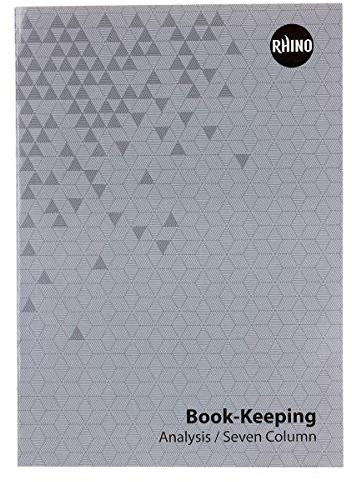 Rhino A4 Bookkeeping Book, Analysis / 7-Column Ruling, 32-Page / 1-Pack | Accounts Book with 7 Columns for Detailed Financial Analysis - Ideal for Transaction Breakdowns & Bank Reconciliations