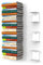 home3000 3 Weisse unsichtbare Bücherregale mit 6 Fächern für große Bücher bis 30cm Tiefe und für 150cm hohen Bücherstapel