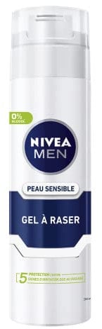 NIVEA MEN Peau Sensible Gel à Raser (1 x 200 ml), crème de rasage enrichie en camomille et en hamamélis, soin rasage 0% alcool pour homme à la peau sensible