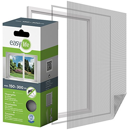 Easy Life Moustiquaire pour fenêtre à dimensions ajustables 300 x 150 cm blanc
