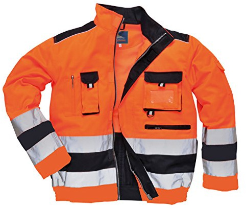 Portwest Lille Warnschutz-Jacke , Größe: L, Farbe: Orange/Marine, TX50ONRL
