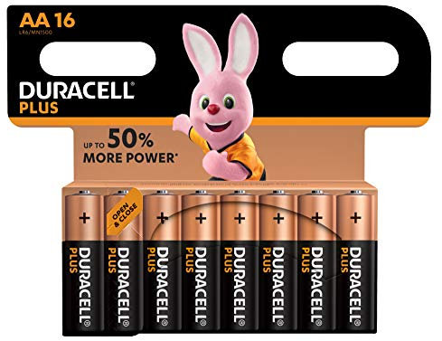 2 X Duracell MN1500 Plus Power Alkaline Battery AA Size 5 + 3 Free (8 Pack)