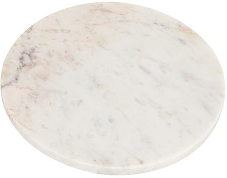 Creative Co-op, Charcutería o tabla de cortar de mármol redonda grande blanca, 11 pulgadas