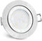 SSC-LUXon RW-2 Einbauleuchte LED Bad flach IP44 Alu gebürstet - inkl. 5W neutralweiß LED Modul 230V - Einbau Deckenspot rund