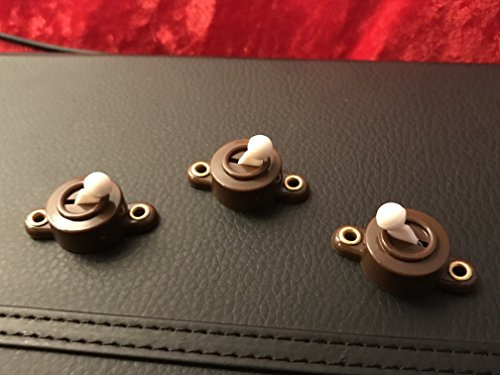 BELI-BECO 5058 Kippschalter rund, für Puppenhaus - 3 Stück (Braun)