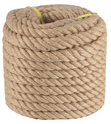 Corda intrecciata Manila, 2,5 cm x 30,5 m, corda di iuta naturale, spessa corda di canapa per ringhiere, rimorchiatore, decorazione, artigianato, paesaggistica, altalena, amaca