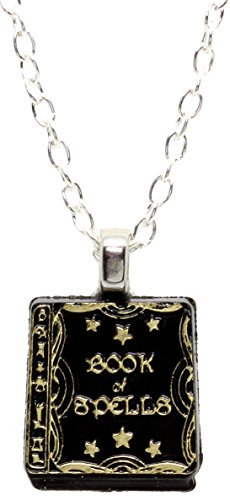 bluebubble Trick OR Treat Witches Book of Spells Necklace on Gift Card