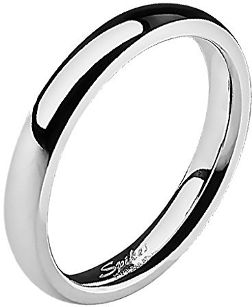 Mianova Band-Ring Edelstahl Herrenring Damenring Partnerring Trauring Verlobungsring Damen Herren Silber Größe 60 (19.1) Breit 4mm