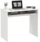 HOMCOM Modern Computer Desk, Home Office Table, Small Writing Desk with Storage Shelf, 90 x 50cm, White Wood Grain