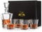 Van Daemon Crystal Whisky Decanter (750ml) and Set of 4 Whiskey Glasses (300ml). Lead Free Crystal ‘Hobart' for Spirits, Bourbon or Scotch. Perfectly Gift Boxed.