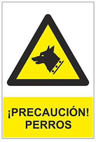 MovilCom® - Señal PELIGRO CUIDADO CON EL PERRO material PVC 0,7mm 210X300mm homologado nueva legislación (ref.RD30043)