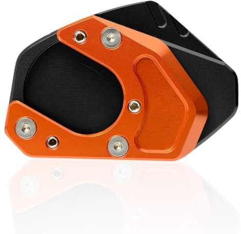 MZ-STORE Motorrad CNC Aluminium Seitenständer Vergrößern Seitenständer Platte für Duke 125 200 250 390 690 RC 125 200 250 390 690 Enduro R-Schwarz+Orange