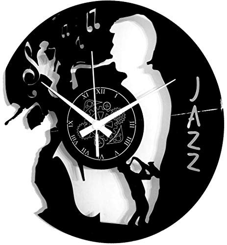 Instant Karma Clocks Wanduhr aus Vinyl Schallplattenuhr mit Musik Konzert Jazz Blues Motiv Geschenk Jazzliebhaber