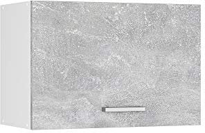 Vicco Wall cabinet Raul, Concrete/White, 60 cm Flat