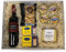 Pack Picoteo 5 - cesta gourmet con Vino tinto ribera del duero La Planta, 4 variedades de cremas de quesos, conservas de pescado gourmet y picos de pan ideal para regalos