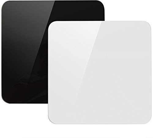 KINJOEK 12 x 12 Inch Acrylic White & Black Reflective Display Table Riser Backdrops for Professional Product Photography, 30 x 30 cm Background Boards for Product Table Top Photography Shooting