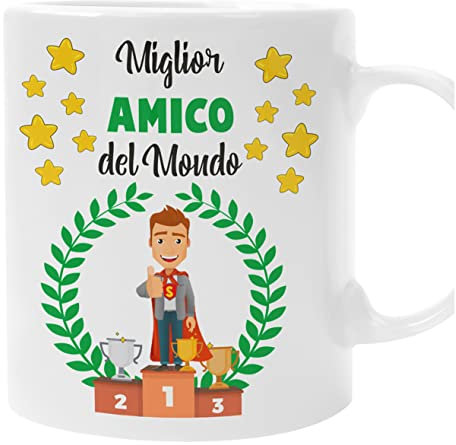 bubbleshirt Tazza Amico Miglior Amico del Mondo - idea regalo compleanno - divertenti