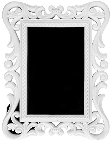 Ideen mit Herz Bilderrahmen mit Relief | Barock-Stil | Fotorahmen zum Bemalen | DIY (Design 01 | 17,5 x 22,5 cm | für Fotogröße 10 x 15 cm)