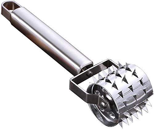 Stainless Steel Kitchen Gadgets Rolling Meat Tenderizer Meat Tenderizer Pizza Roll Meat Needle Hole Punch Pounder Tenderizer Hammer for Beef Pork Chicken Steak