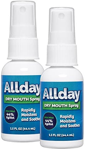 Allday Dry Mouth Spray - Maximum Strength Xylitol, Fast Acting, Non-Acidic (Pack of 2)