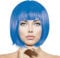 Plitsch Platsch Perücke Bob Pagenkopf Cabaret Wig Kurzhaar Charleston Perücken Fasching Karneval Halloween Motto Party - 24 Farben Varianten für Erwachsene, One Size (blau)