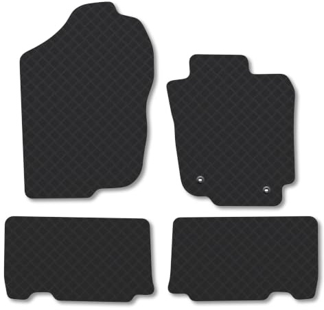 Fits Toyota Rav4 (2013-2019) 3mm Rubber Car Floor Mats | Tailored Fit Carpet Floor Mats non Slip Black Trim Full Coverage Compatible Accessory Front Rear Anti Slip Granulated Backing