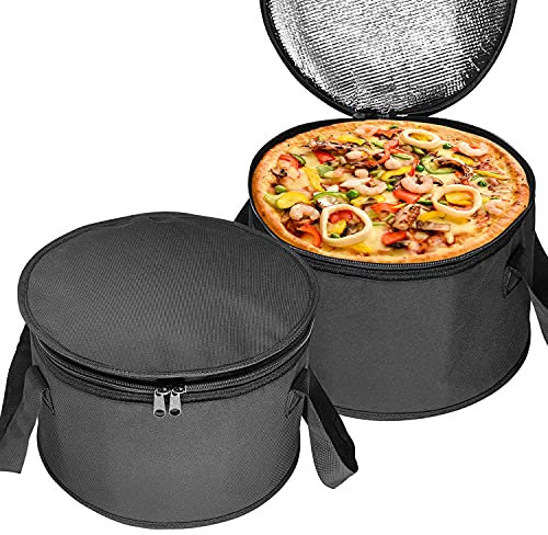 yongzhenlite 2 Stück 27,9 x 17,8 cm übergroße, isolierte runde Thermo-Kasserolle, wiederverwendbare isolierte Lunch-Kühltasche, Kuchenträger für Potluck, Picknicks, zusammenklappbarer Kühler für