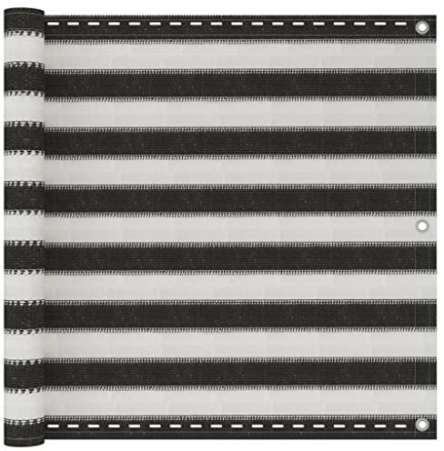 vidaXL Balkon Sichtschutz Bespannung Terrasse Windschutz Sonnenschutz Balkonbespannung Balkonverkleidung HDPE 90x500cm Anthrazit Weiß