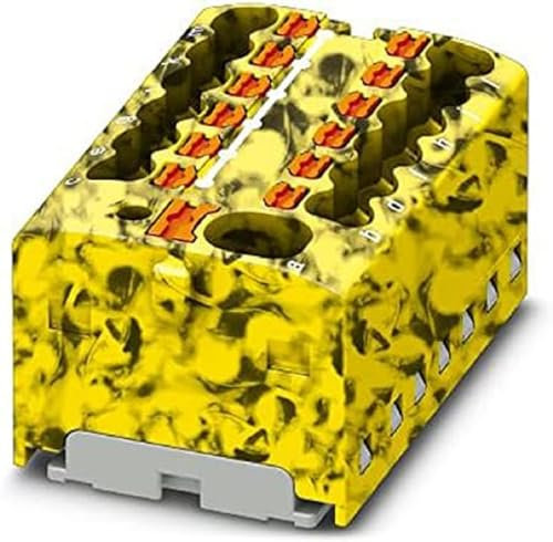 PHOENIX CONTACT PTFIX 4/12X1.5-FE Verteilerblock, Grundklemme mit Einspeisung, 41A Nennstrom, Push-in-Anschluss, 13 Anzahl der Anschlüsse, 31.4mm Breite, 17.7mm Höhe, Direktmontage mit Flansch