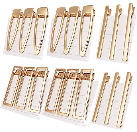30 Pièces Pinces à Cheveux Alligator, Pince à Cheveux Bec de Canard, Barrette Plates Femmes Filles Clips, Barrettes Crocodile Dorées, Pinces à Cheveux Plates en Métal, Barrette Crocodile Alligator (A)