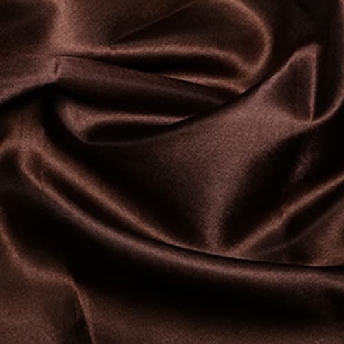 CRS Fur Fabrics 5056653803951 Seidiger Braut-Satin-Stoff, Braun, 1 m, 100 cm x 150 cm, Polyester, 1Mtr 100cm x 150cm