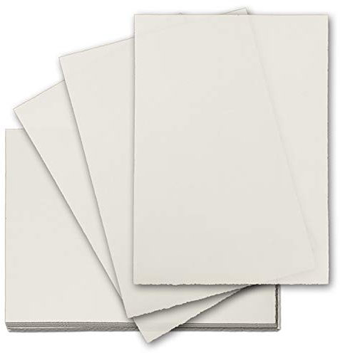 Büttenpapier DIN A4-10 Blatt Brief-Papier - ohne Wasserzeichen - Vintage-Papier handgemacht, 210 x 297 mm, Naturweiß
