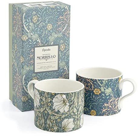 Portmeirion Home & Gifts Spode Morris & Co MCOK8726-XG Lot de 2 tasses Motif Pimpernel et algues Multicolore