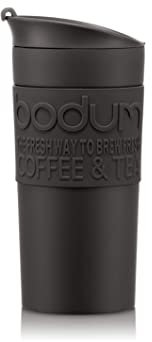 Bodum Travel Mug 11068-451S, 0.35 l, 12 oz, Stainless Steel,Black and Silver