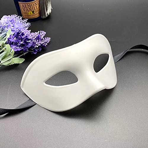 Liatunou Herren Maskerade Maske Halbgesichtsmaske für Ball Abschlussball und Halloween (Weiß)