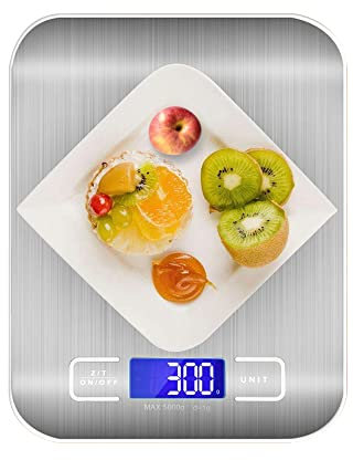 IMBTECH 10kg Digital Kitchen Scales, water resistance, Stainless Steel Kitchen Scale, Electronic Scales, Digital Food Scale for Cooking, with Precision Weighing Measuring Unit,