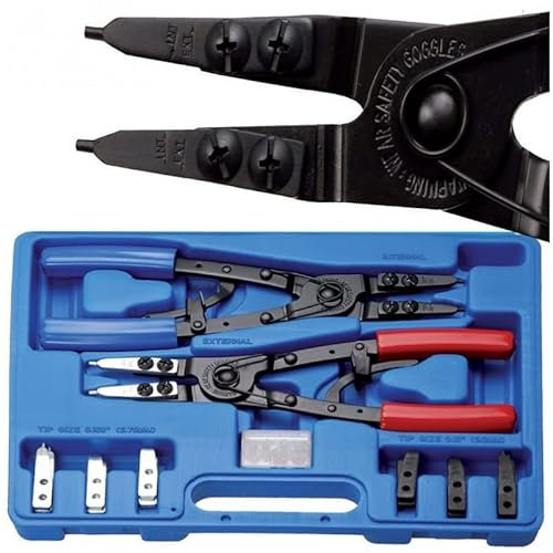SET PINZE PER ANELLI ELASTICI 10 PEZZI ESTERNO INTERNO PINZA PER SEEGER 07210