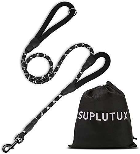 SuplutuX Laisse pour chien de 1,5 m/1,8 m – Deux poignées, rembourrée, durable avec coutures réfléchissantes pour chiens de petite, moyenne et grande taille (EU1,8)