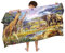 Ulticool Mikrofaser Kinder Handtuch 140 x 70 cm - Safari Tiere Natur Dinosaurier - Leicht Reisehandtuch Schnelltrocknend Badetuch Strandhandtuch Microfaser Microfiber - Reise Strand Kind Junge
