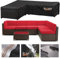 Enzeno Gartenmöbel Abdeckung für L-Form Sofas (Linke Kurz-Rechte Lang) Ecksofa Abdeckplane Mit Wasserdicht Streifen, Wasserdicht Lounge Abdeckung Loungemöbel Abdeckhaube 222x286x87cm