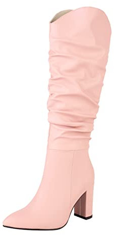 stivali camperos donna bianchi scarpe da donna stivali stivali estivi donna traforati tacco stivali di gomma fashion scarpe stivali stivaletti ciabatte donna casa sandali bianchi tacco basso Rosa-1 37