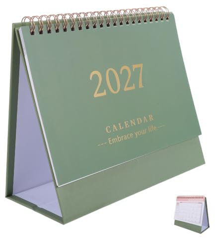 NUOBESTY 2026-2027 Desk Calendar, Standing Monthly Flip Office Planner
