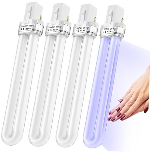 Abaodam 4 Pezzi Luce Nera Lampadina Lampada Gel UV Lampada UV Per Unghie Lampada UV Per Unghie Lampada Per Unghie Tubo Per Asciugatrice Per Unghie Lampadina Di Ricambio 9W A Forma Di U