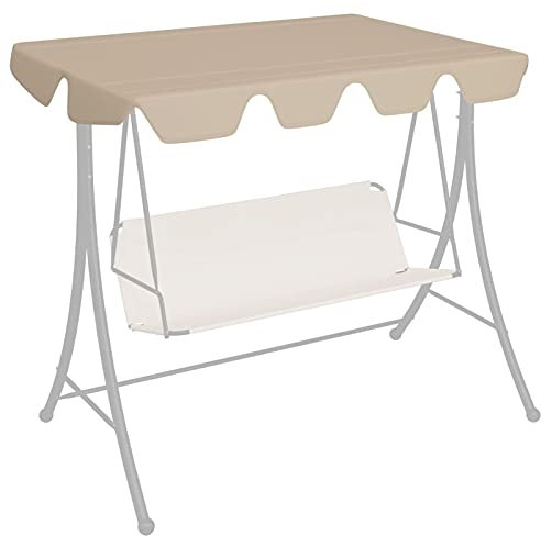 ZEYUAN Ersatzdach für Hollywoodschaukel, Dach Für Hollywoodschaukel, Hollywoodschaukel Dachbezug, Bezug Für Hollywoodschaukel, Hollywoodschaukel Dach, Beige 150/130x70/105 cm