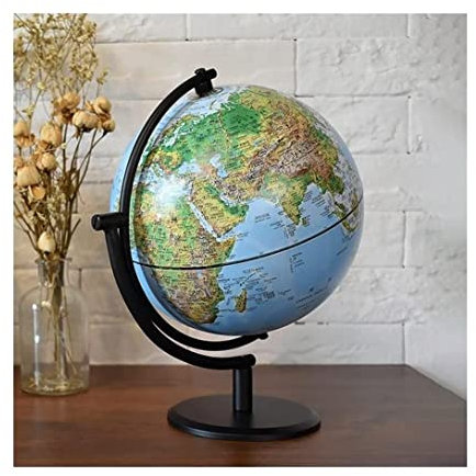 Practical Illuminated LED World Globe for Kids Adults Educational Light Up Globe Lamp with Iron Stand Night Light Globes of Earth Decorative(20cma)