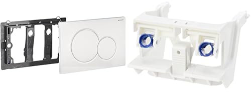 Geberit 115770115 Plaque de Déclenchement Sigma 01, Blanc-alpin & 241.829.00.1 PUENTE SOPORTE ACCIONAMIENTO D/V SIGMA 12CM